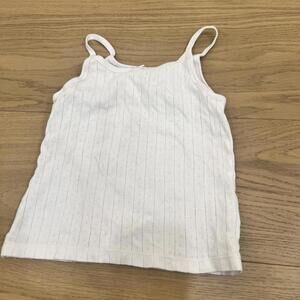Kids Girls 7Y Zara White Pointelle Tank Top